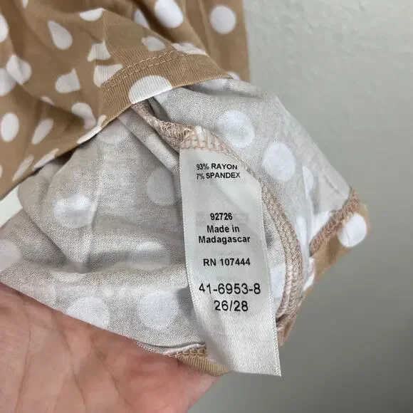 Plus Size Jessica London Polka Dot Swing Tunic Top 4X 26/28 Neutral Taupe - Picture 2 of 4